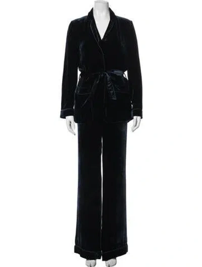Pre-owned Alberta Ferretti Silk Pant Set In Blue