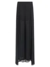 Alberta Ferretti High-waisted Silk Georgette Palazzo Pants With Asymmetrical Back Panel