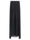 Alberta Ferretti High-waisted Silk Georgette Palazzo Pants With Asymmetrical Back Panel In Black