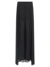 Alberta Ferretti High-waisted Silk Georgette Palazzo Pants With Asymmetrical Back Panel In Black