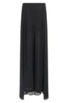 Alberta Ferretti High-waisted Silk Georgette Palazzo Pants With Asymmetrical Back Panel In Black