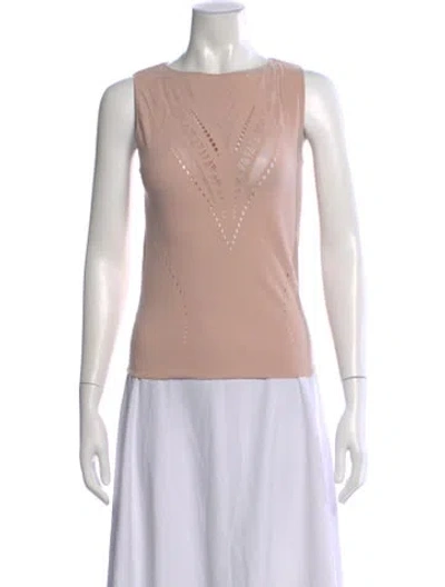 Pre-owned Alberta Ferretti Silk Patterned Top W/ Tags In Pink