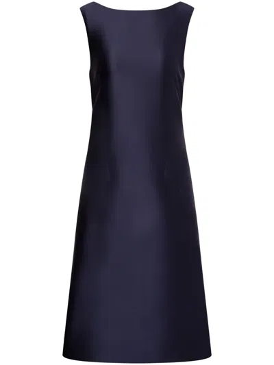Alberta Ferretti Silk-satin Dress In Blue