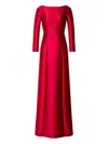 Alberta Ferretti Silk-satin Dress In Red