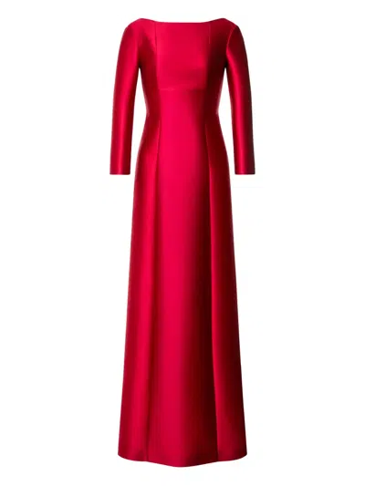 Alberta Ferretti Silk-satin Dress In Red