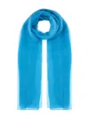 Alberta Ferretti Sheer Silk Scarf Lightweight Fabric In Blue