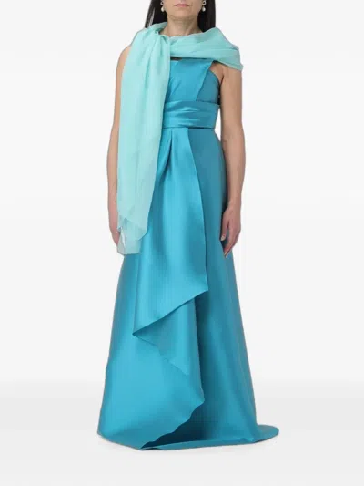 Alberta Ferretti Silk Scarf In Blue