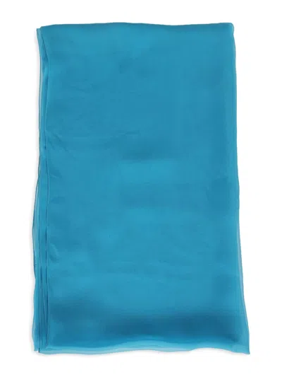 Alberta Ferretti Silk Scarf In Foutherd Style In Blue