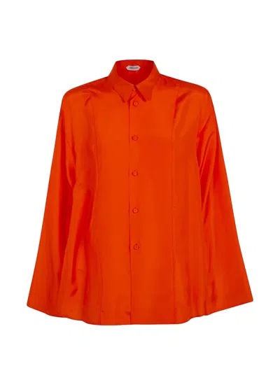 Alberta Ferretti Silk Shirt In Orange