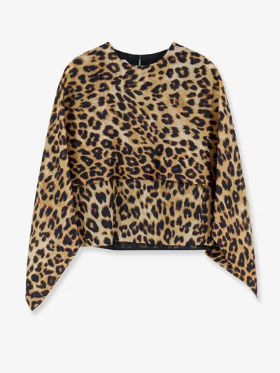Alberta Ferretti Silk Shirt In Animal Print