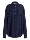 Alberta Ferretti Silk Shirt In Blue