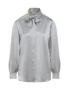 Alberta Ferretti Bow Tie Shirt In Grey
