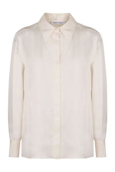 Alberta Ferretti Silk Shirt In Beige