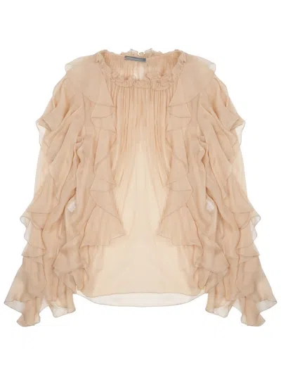 Alberta Ferretti Silk Shirt In Multi