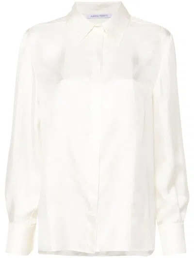 Alberta Ferretti Silk Shirt In White