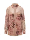 Alberta Ferretti Tattoo-print Silk Shirt In Fantasia Rosa