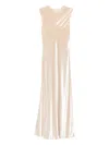 Alberta Ferretti Silk Slip Midi Dress In Neutral
