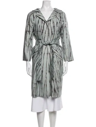 Pre-owned Alberta Ferretti Silk Striped Jacket In Blue