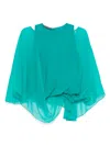 Alberta Ferretti Green Blouse With Layered Design In Green