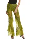 Alberta Ferretti Silk Trouser In Green