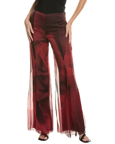Alberta Ferretti Silk Trouser In Red