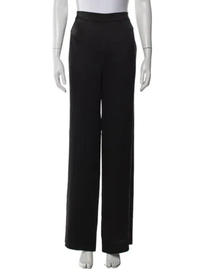 Pre-owned Alberta Ferretti Silk Wide Leg Pants In Black