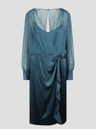 ALBERTA FERRETTI SILK WRAP DRESS