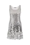 Alberta Ferretti Alberta Ferreti Silver Sequins Mini Dress In Silver
