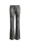 Alberta Ferretti Alberta Ferreti Silver Velvet Wide-leg Pant In Gray