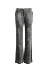 Alberta Ferretti Alberta Ferreti Silver Velvet Wide-leg Pant In Gray