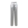 Alberta Ferretti High-waisted Silver Trousers With Tailored Fit In Gray
