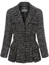 Alberta Ferretti Single-breast Tweed Jacket In 黑色