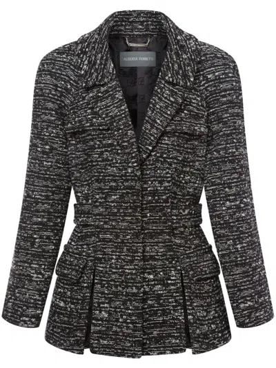 Alberta Ferretti Single-breast Tweed Jacket In 黑色