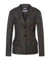 Alberta Ferretti Pinstriped Single-breasted Blazer In Black