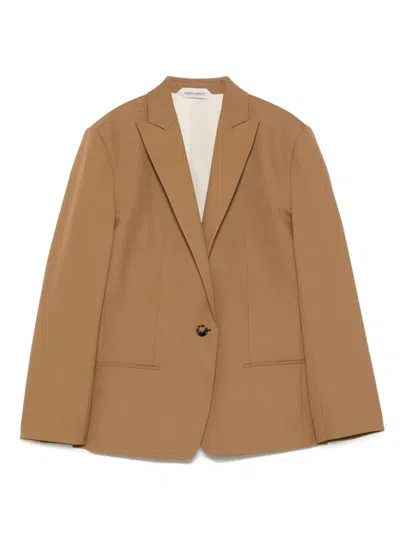 Alberta Ferretti Single-breasted Blazer In Brown