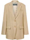Alberta Ferretti Single-breasted Blazer In Neutrals