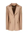 Alberta Ferretti Mikado Jacket In Brown