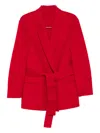 Alberta Ferretti Single-breasted Blazer In Red