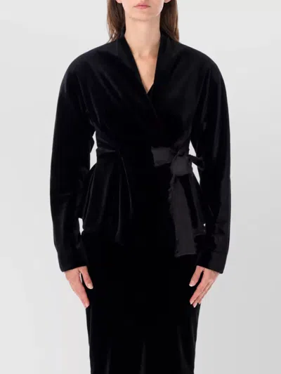 Alberta Ferretti Single Breasted Coat In Black