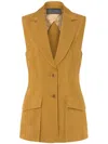 Alberta Ferretti Single-breasted Gilet In Brown