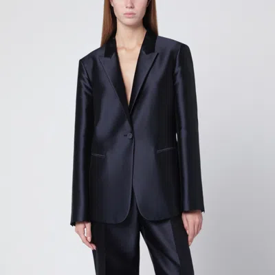 ALBERTA FERRETTI ALBERTA FERRETTI SINGLE BREASTED JACKET IN GLOSSY SILK BLEND SATIN