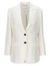 Alberta Ferretti Jackets Single-breasted Notched Lapels In Neutral