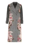 Alberta Ferretti Single-breasted Long Coat In Gray