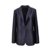 Alberta Ferretti Single-breasted Jacket In Glossy Silk-blend Satin Women In Blue