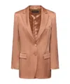 Alberta Ferretti Oversized Single-breasted Satin Jacket In Pink