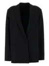 Alberta Ferretti Stretch Crepe Blazer Notched Lapels In Black