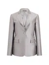 Alberta Ferretti Single-breasted Blazer In Gray