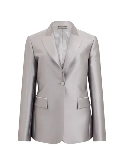 Alberta Ferretti Single-breasted Blazer In Gray