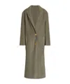 Alberta Ferretti Alberta Ferreti Grey Wool Silk Single Breasted Coat In Green