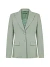 Alberta Ferretti Single-breasted Flap-pocket Blazer In Green
